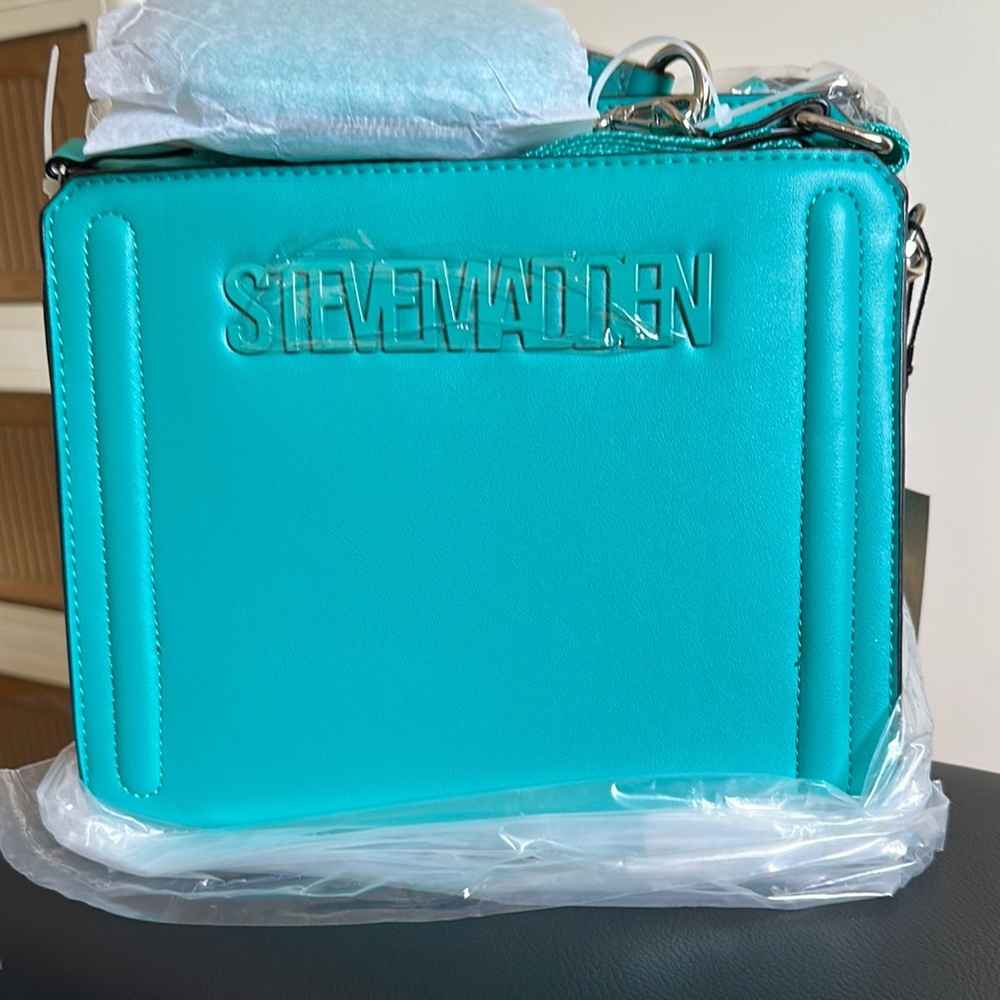 Steve Madden Blue Crossbody Bag with Embossed Design